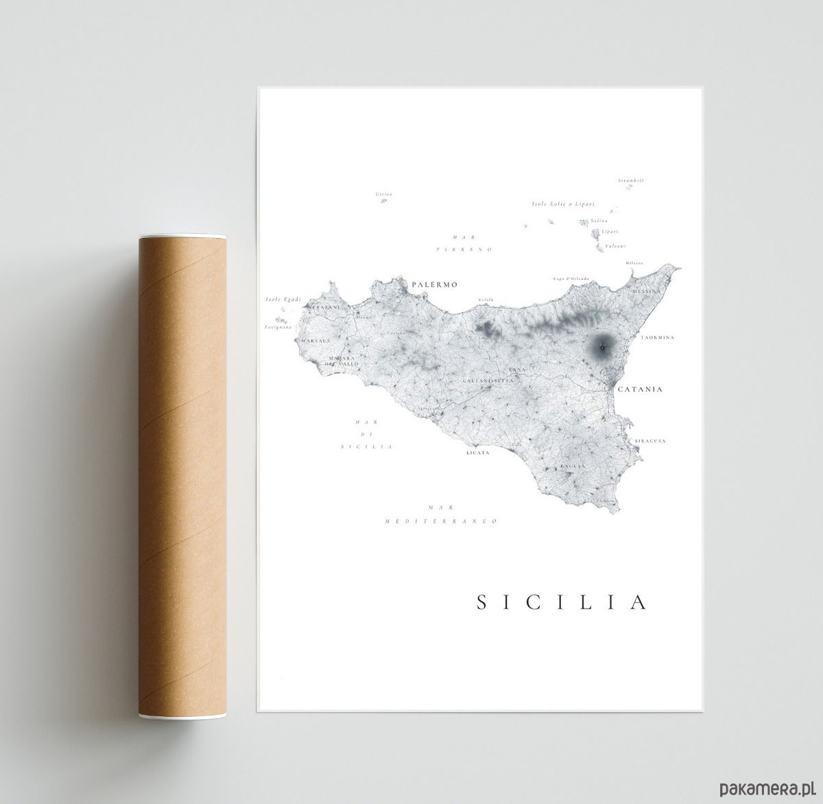 Sycylia W Ochy Plakat Mapa Pakamera Pl