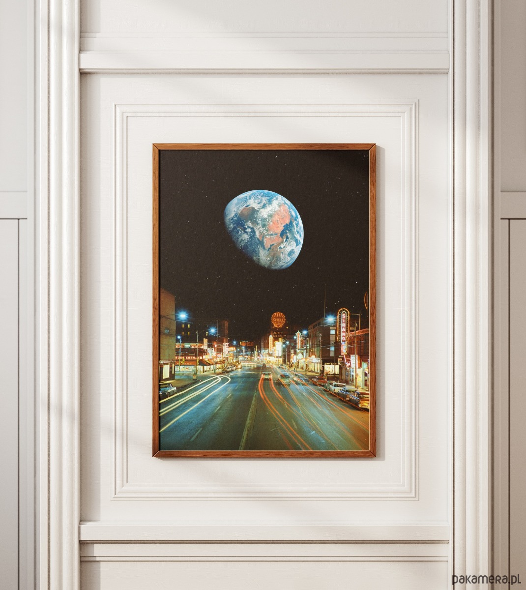 plakaty Plakat Nocna przejażdżka - Kolaż Fine-art  - Autorska dekoracja ścienna 3