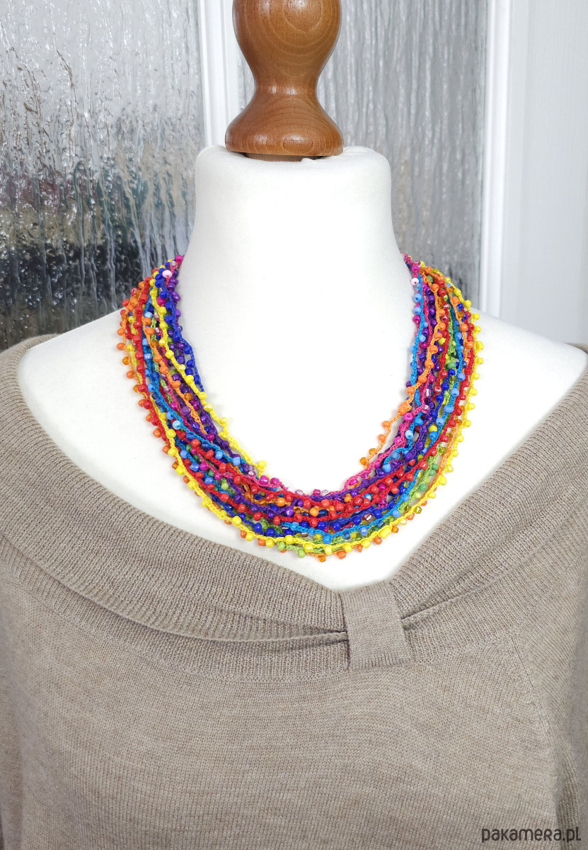 kolie 5805 Tęczowy naszyjnik boho 5
