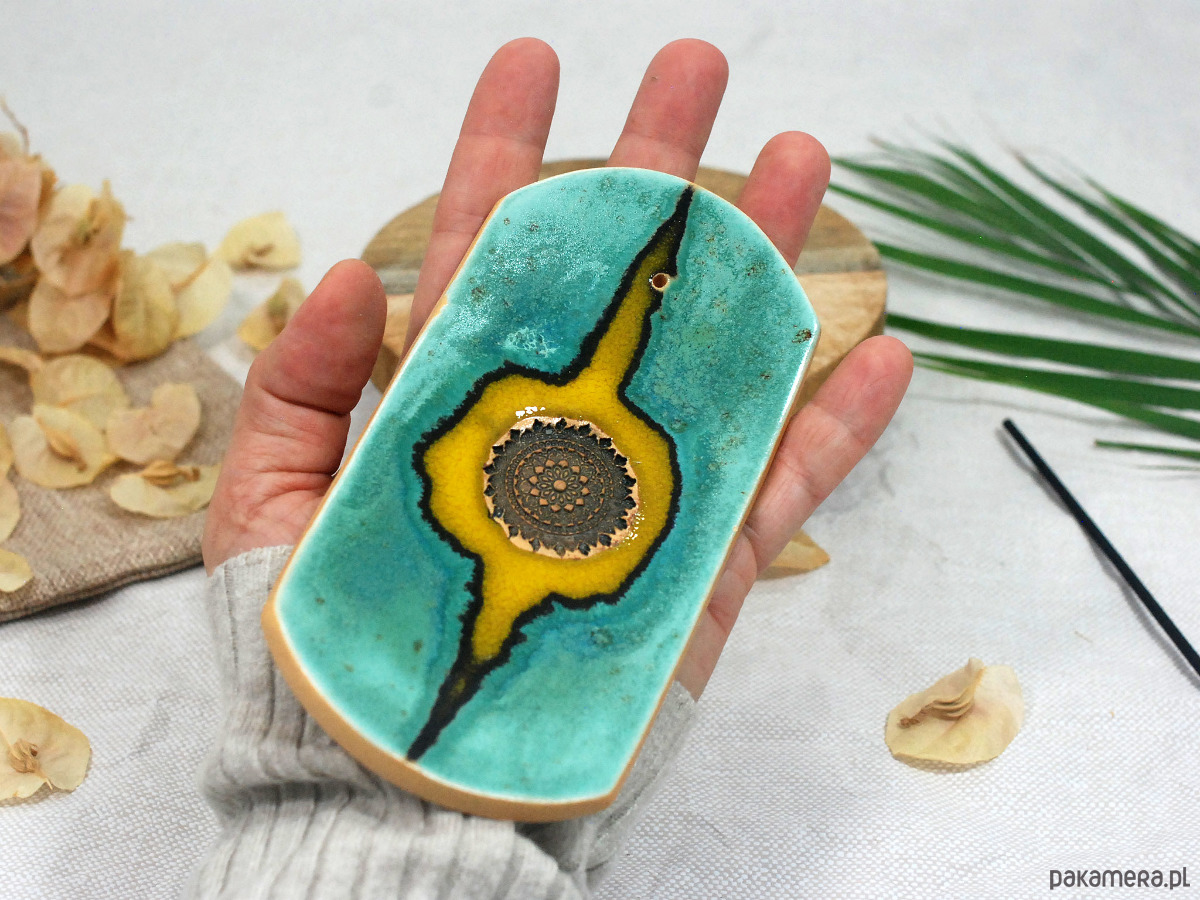 Podstawki pod kadzidełka Ceramiczna podstawka na kadzidełko - lawa 2
