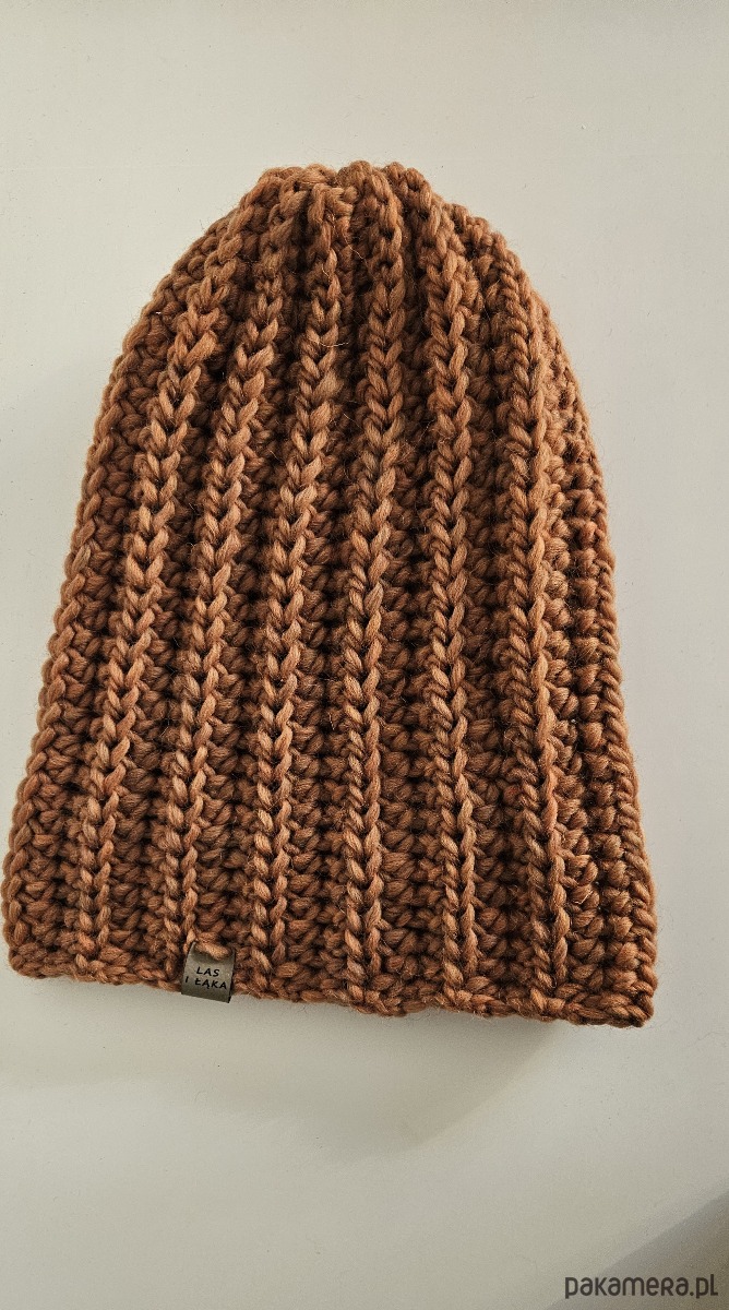 czapki damskie Czapka wełniana w kolorze miedzi 2