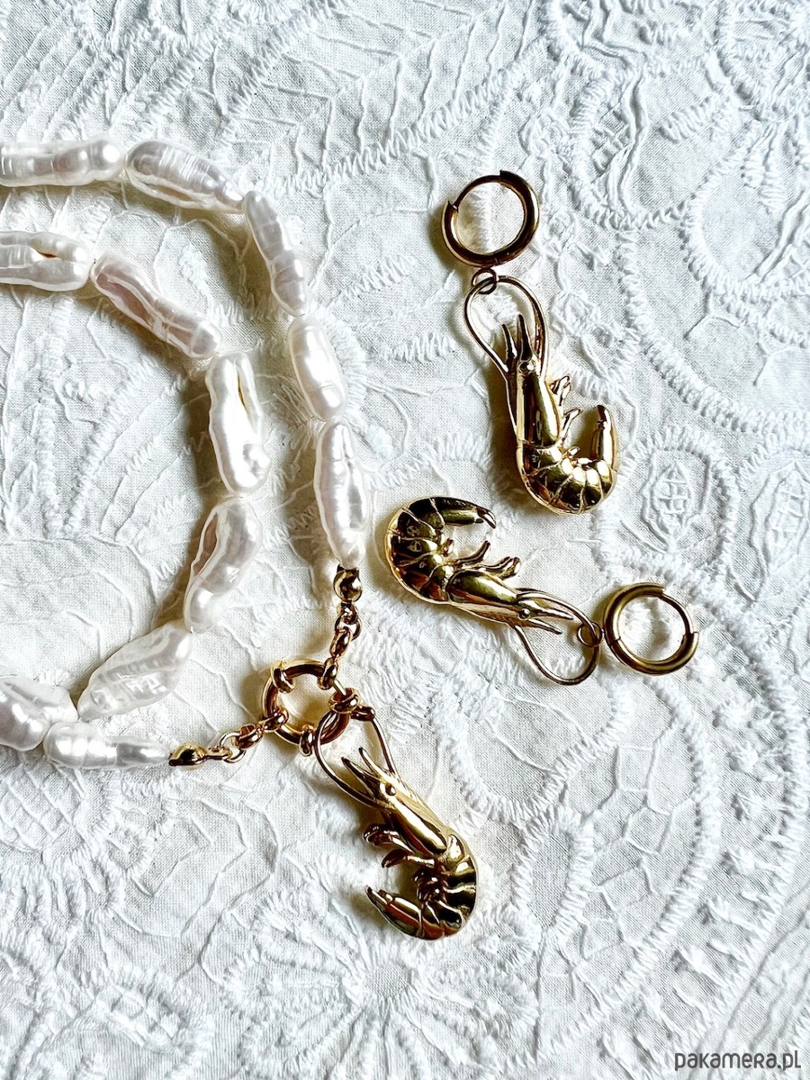 kolczyki pozłacane Kolczyki Krewetki Gold 3