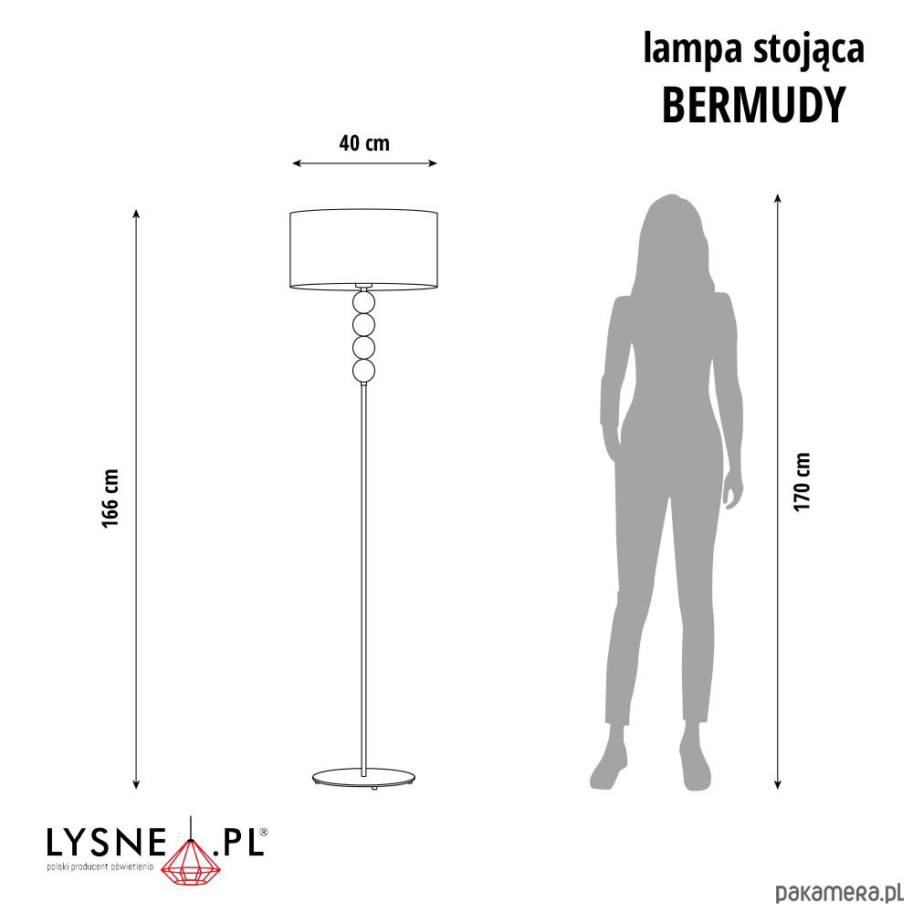 lampy podłogowe Designerska lampa stojąca z kulami do salonu BERMUDY ECO 9