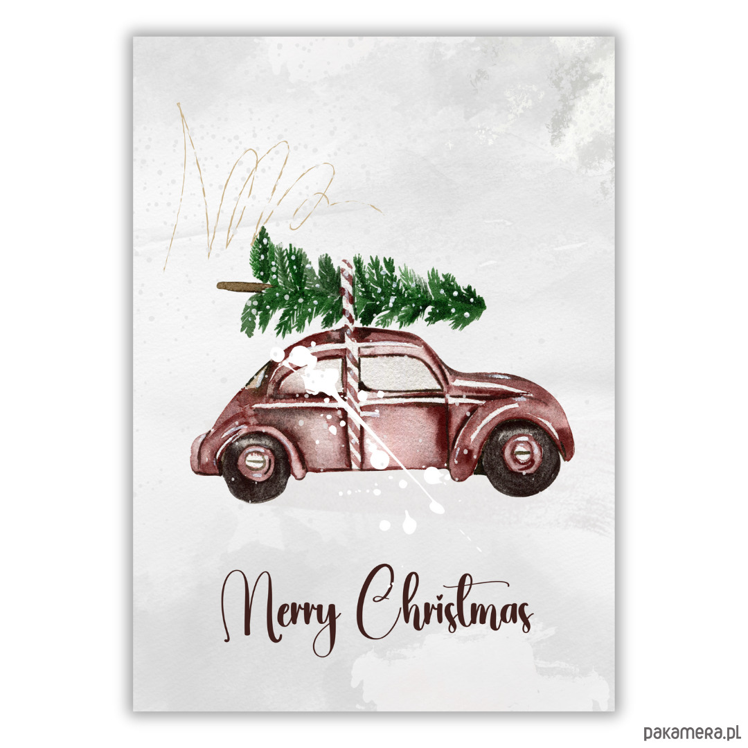 plakaty Plakat Christmas car 1