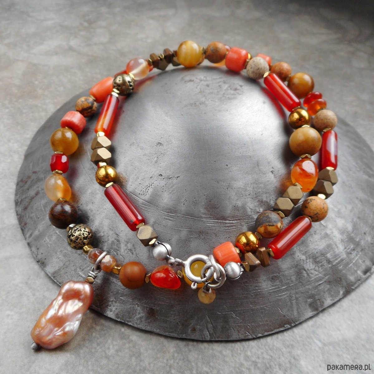 srebrne naszyjniki Złota jesień srebro 925 1