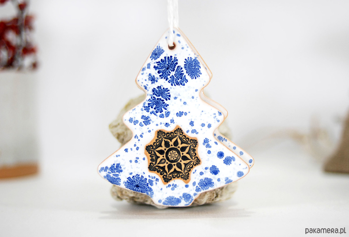 ozdoby choinkowe Ceramiczne ozdoby świąteczne choinki - zima 3