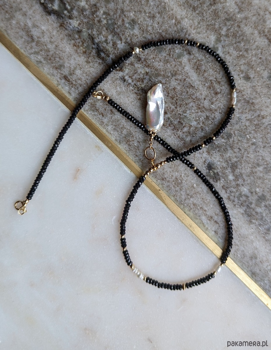 złote naszyjniki Naszyjnik szlachetny z piękną perłą 5