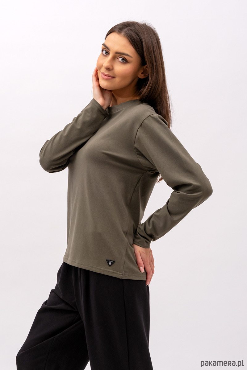 bluzki z długim rękawem damskie Longsleeve ,, LILY"  khaki 1