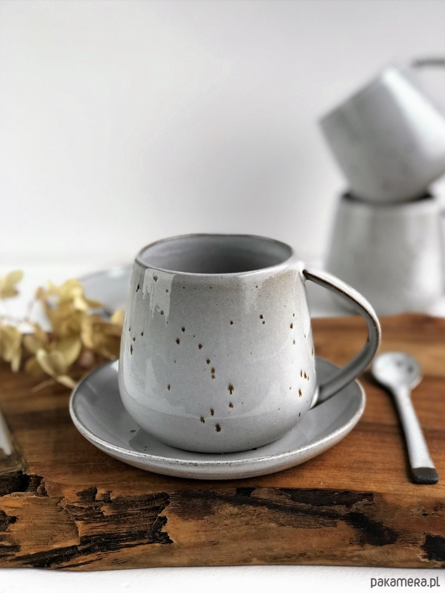 kubki Kubek Beczułka ze spodkiem i łyżeczką w stylu boho 320 ml 1