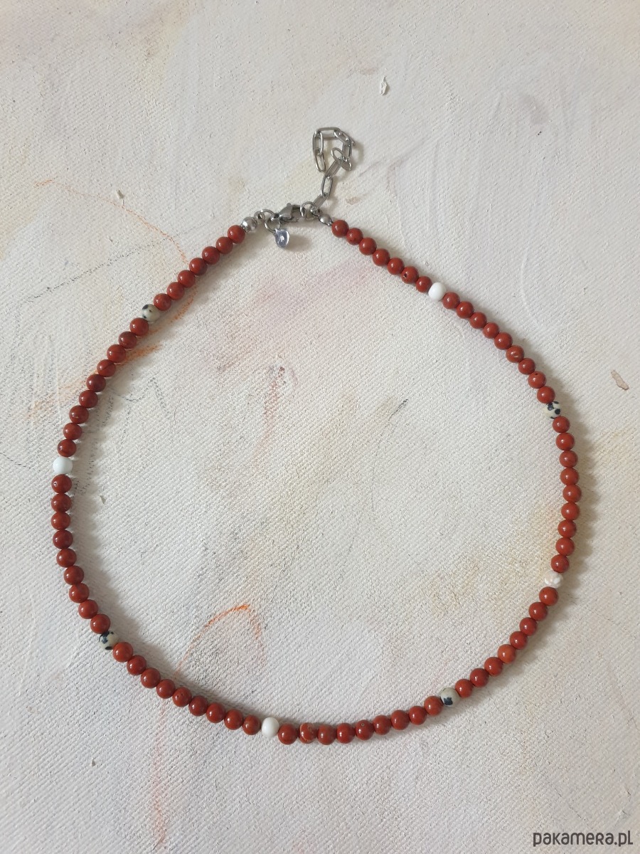 chokery Naszyjnik choker ROOTS jaspis czerwony, jaspis dalmatyński, howlit 3