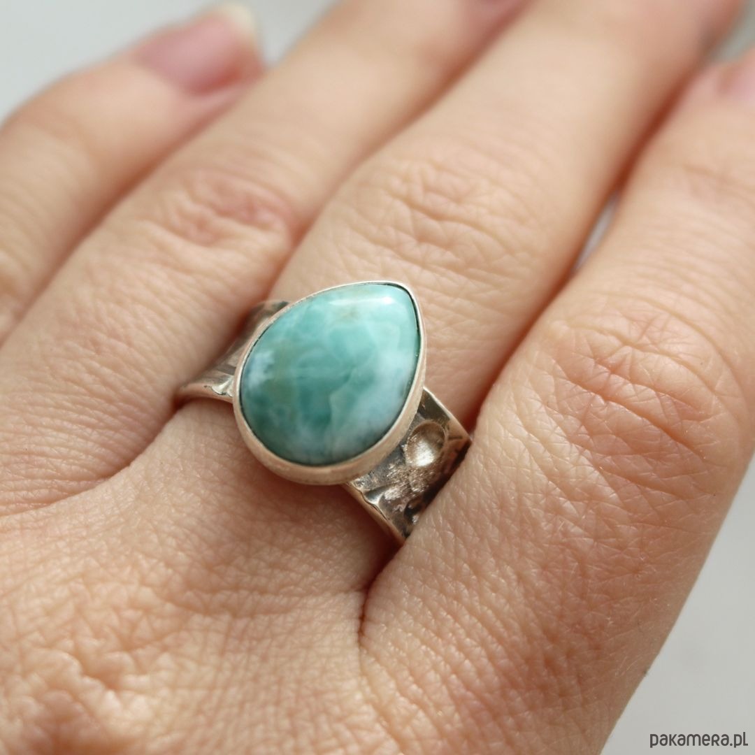 pierścionki srebrne Pierścionek srebrny z Larimarem 6