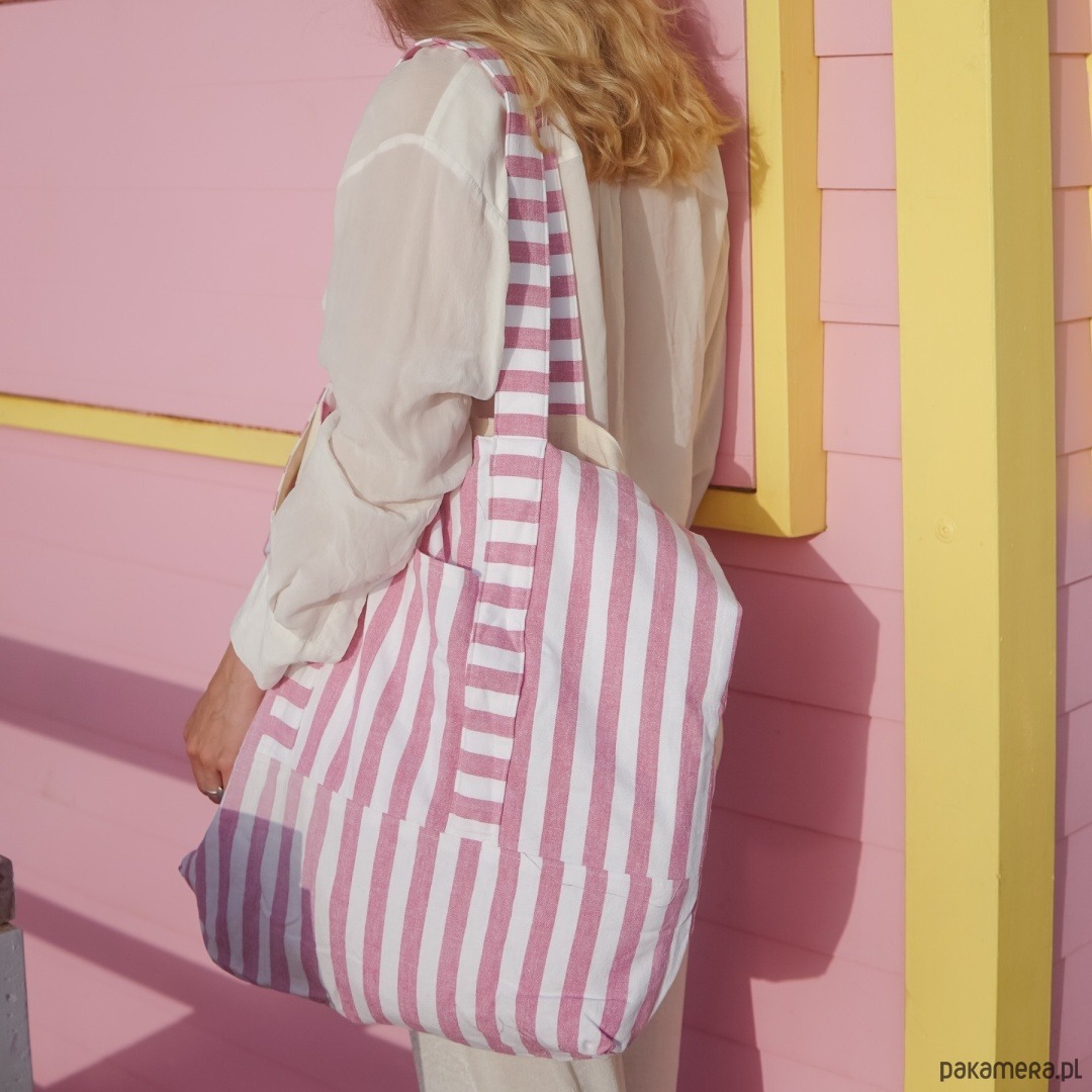 torby XXL Torba w różowe pasy XL 1