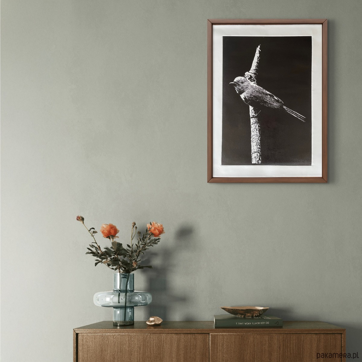 grafiki i ilustracje Linoryt "Little bird" - odbitka  40/60 cm, papier 50/70 cm 4