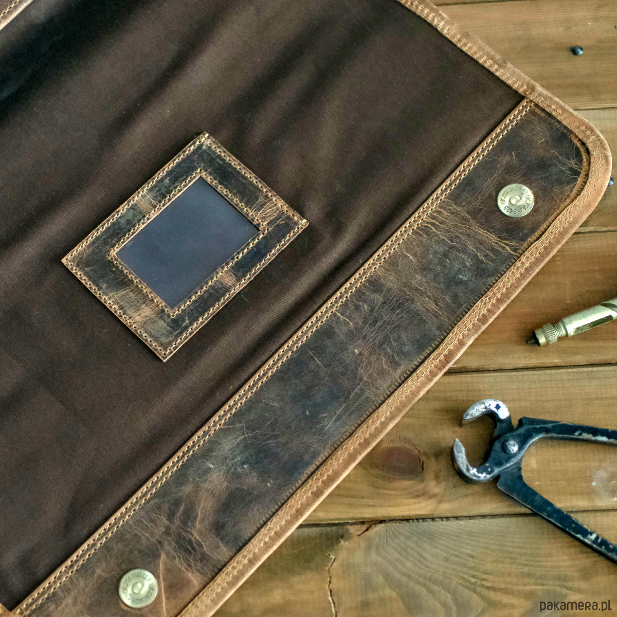 torebki różne Brązowa Torba Listonoszka Męska z Klapą Skóra Buffalo Vintage LB37 7