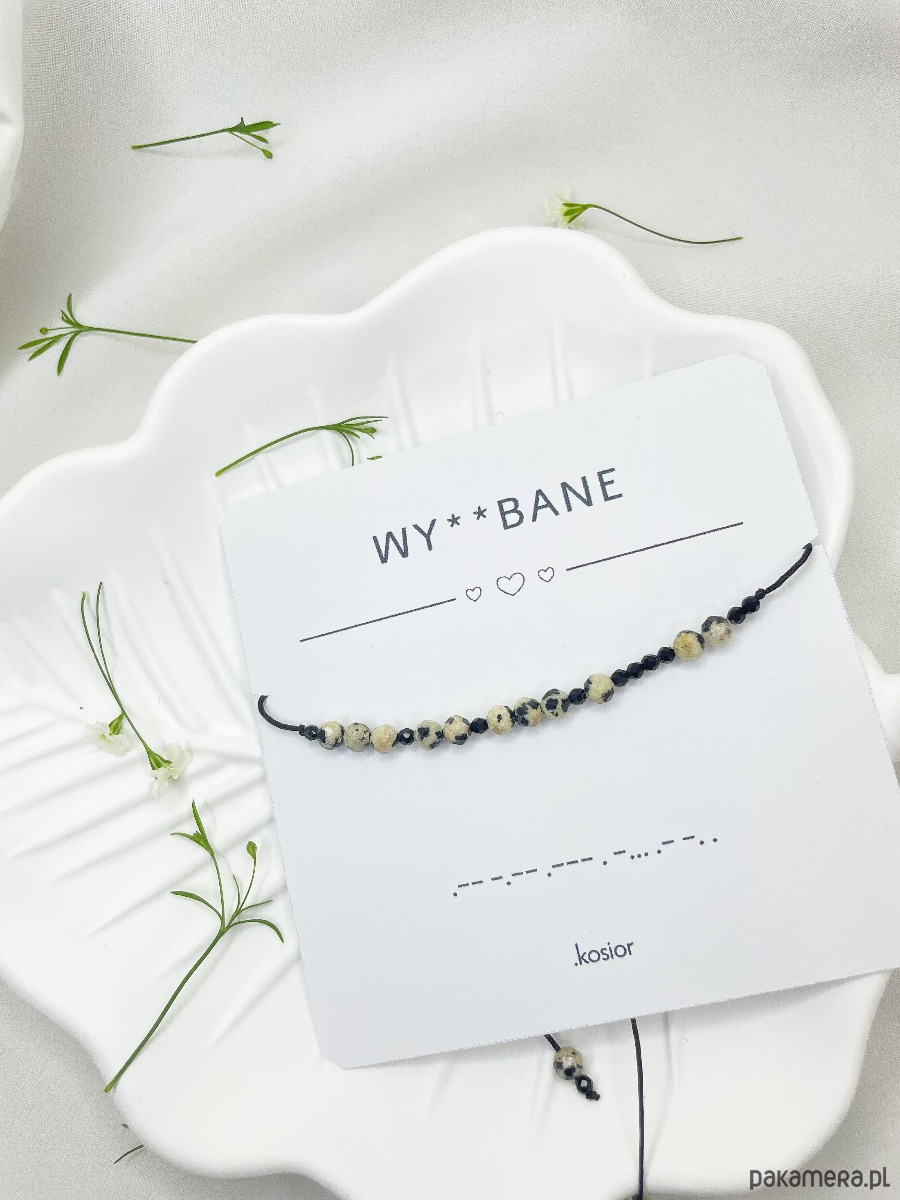 bransoletki na sznurku Wy*ebane Bransoletka z alfabetem Morse 1