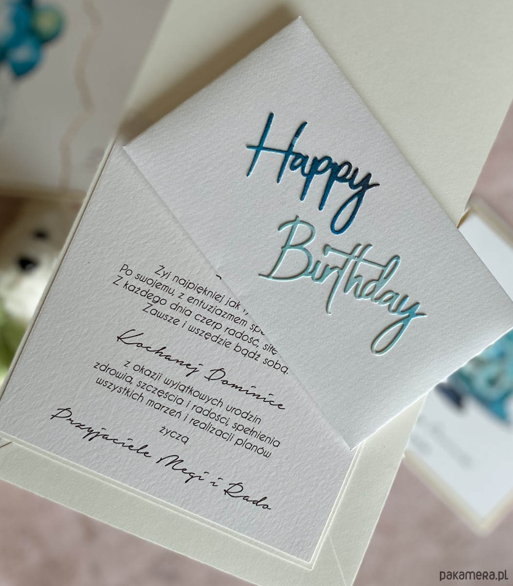 kartki scrapbooking Kartka urodzinowa z kopertą prezentową, BH 31 1