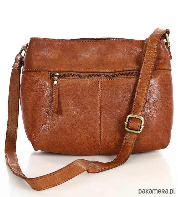 torby na ramię Torebka skórzana listonoszka damska messenger bag - MARCO MAZZINI brąz koniak 7