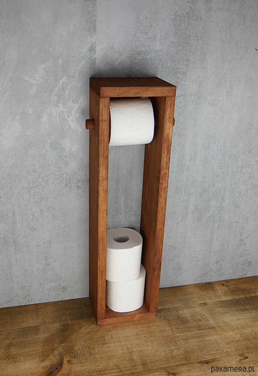 stojak na papier toaletowy drewniany