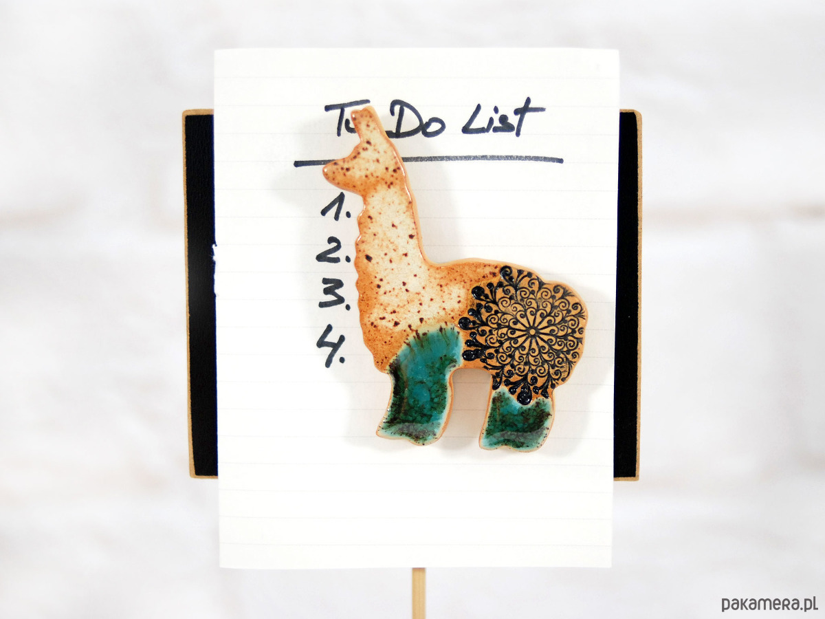 magnesy Ceramiczna lama - magnes, ozdoba na lodówkę 3