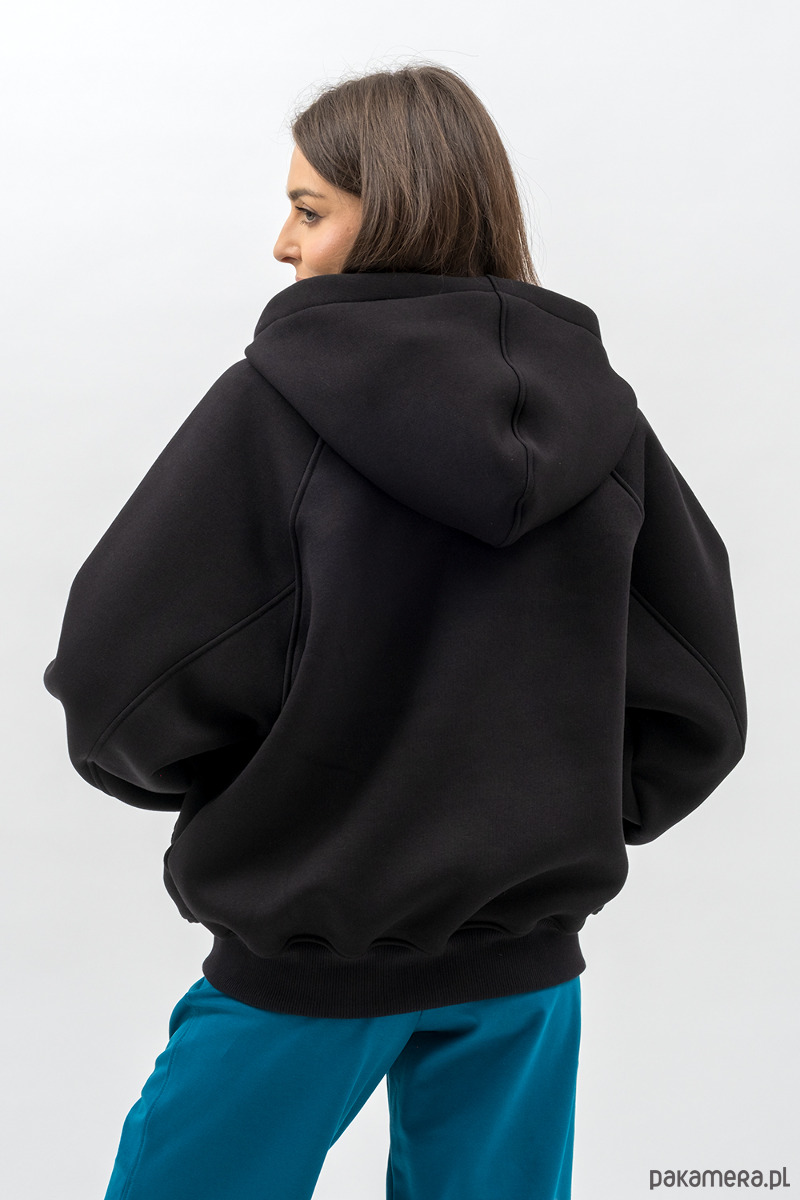 bluza z kapturem damska Bluza z kapturem na zamek ,,IKBAL" czarny 2