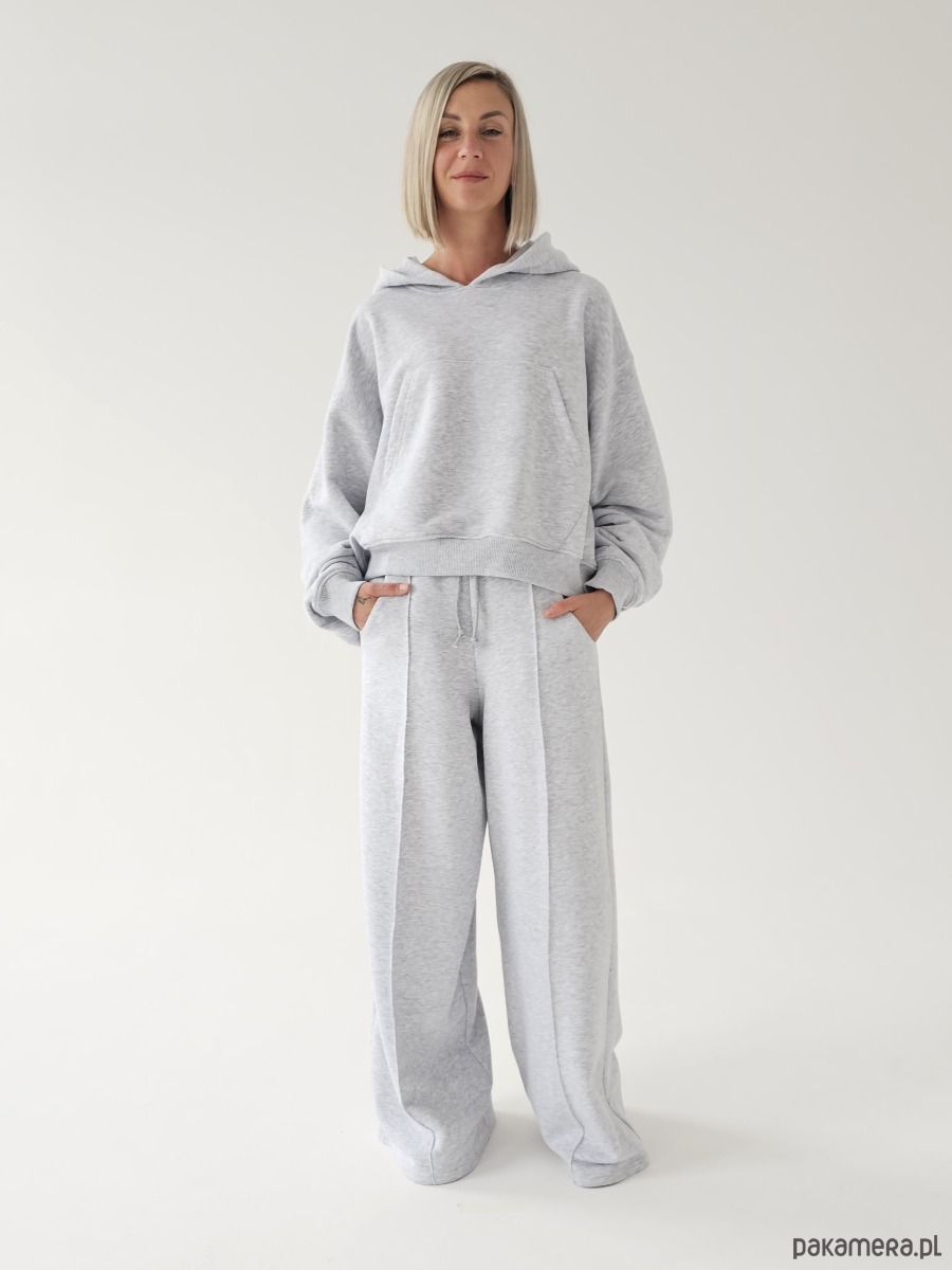 komplety damskie Komplet oversized kangurka i szerokie spodnie wide leg 1