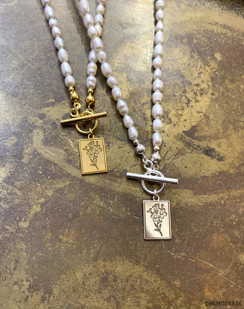 wisiory Flora- Niezpaominajka-Naszyjnik- Perły 2