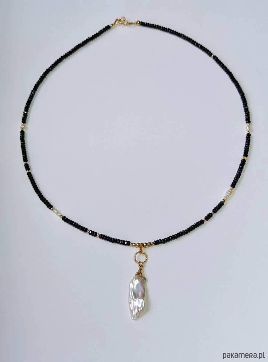 złote naszyjniki Naszyjnik szlachetny z piękną perłą 6