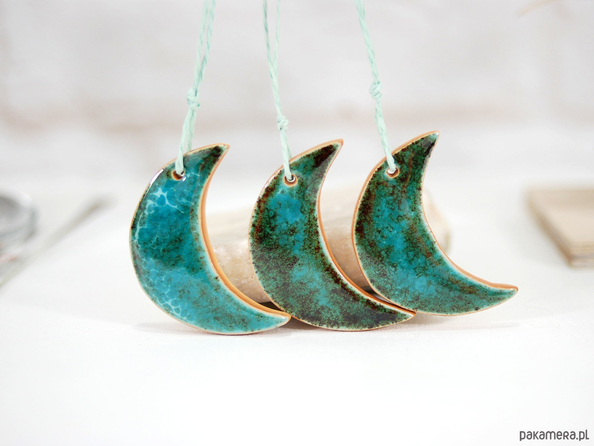 ozdoby choinkowe Turkusowe  księżyce - ozdoba choinkowe 7