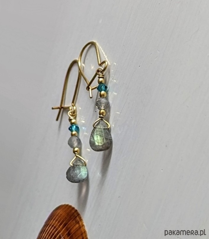 kolczyki pozłacane Kolczyki pozłacane z turkusową nutą 1