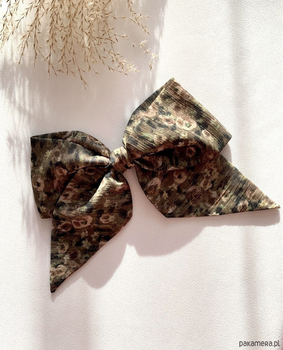 spinki i klamry do włosów Kokarda do włosów na spince francuskiej Florette w ciemnej zieleni 1