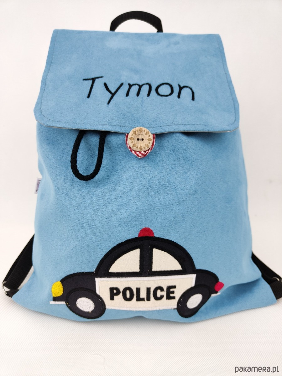 torebki, worki i plecaki dziecięce Prezent dla chłopca - plecak z radiowozem i imieniem 2