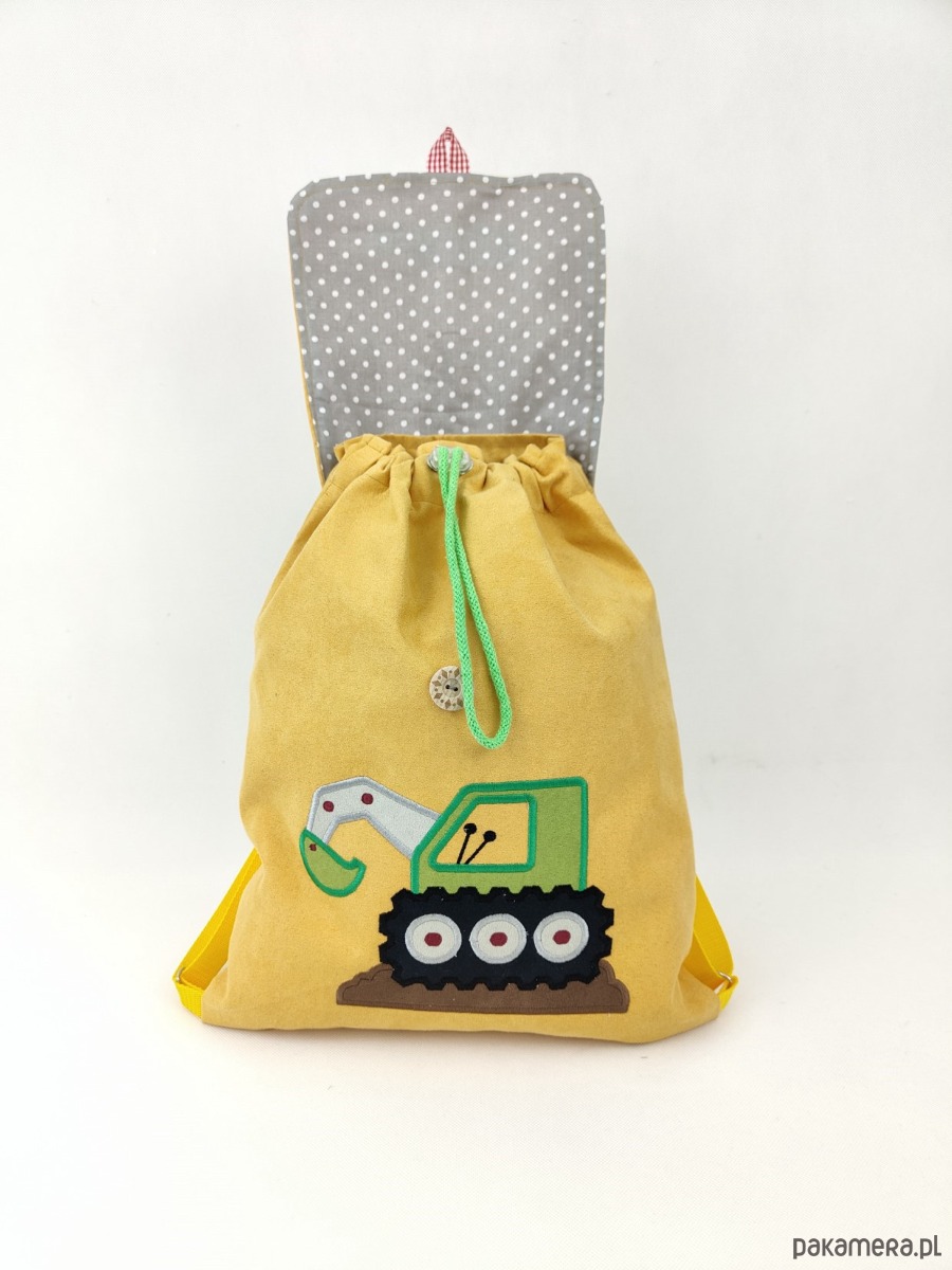 torebki, worki i plecaki dziecięce Personalizowany prezent dla chłopca - plecak z koparką 2