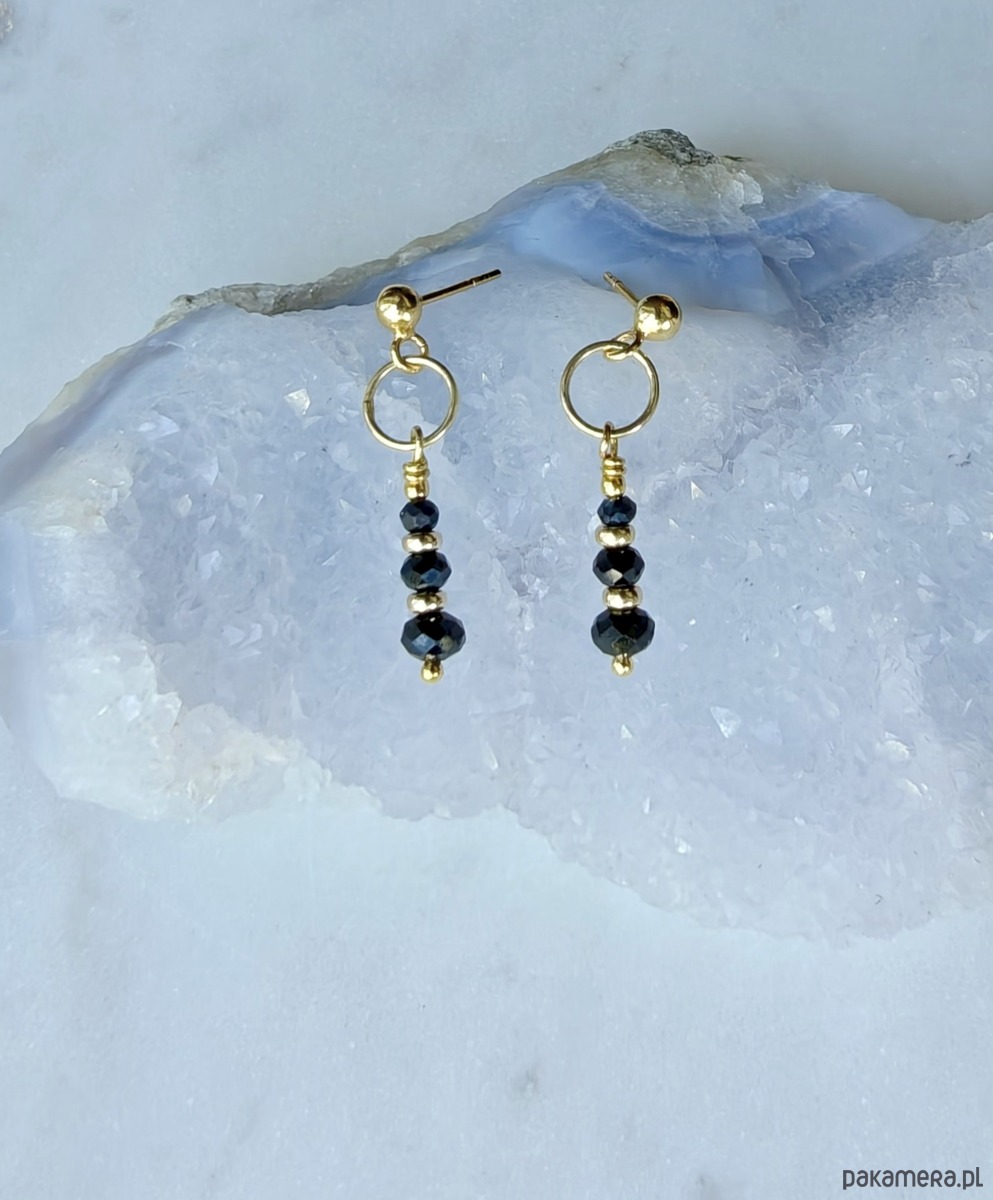 kolczyki pozłacane Szafirki #2, pozłacane srebrne kolczyki 5