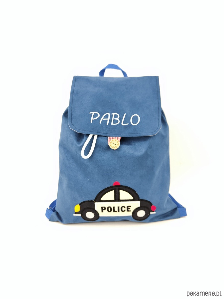 torebki, worki i plecaki dziecięce Prezent dla chłopca - plecak z radiowozem i imieniem 4