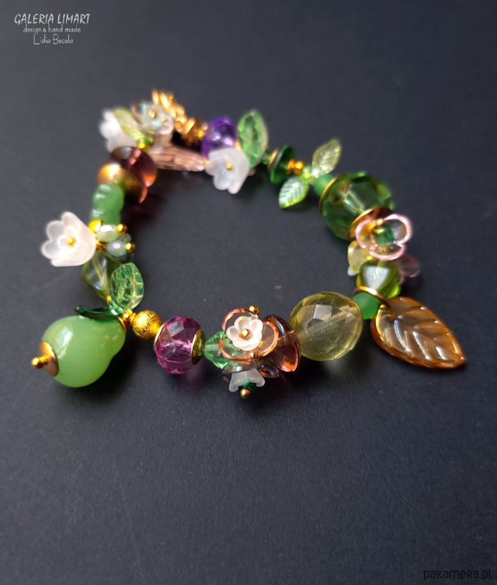 komplet biżuterii Nie zapomnij o lecie - komplet bransoletka+kolczyki boho handmade 3w1 PREZENT 8