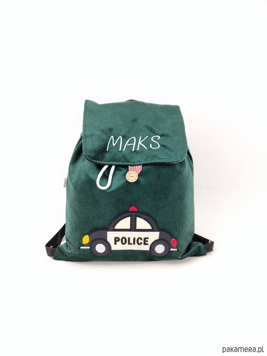 torebki, worki i plecaki dziecięce Prezent dla chłopca - plecak z radiowozem i imieniem 3
