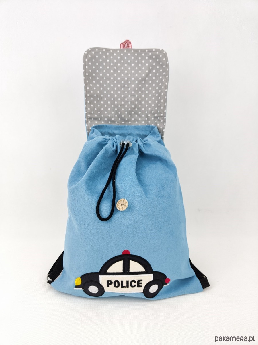 torebki, worki i plecaki dziecięce Prezent dla chłopca - plecak z radiowozem i imieniem 3