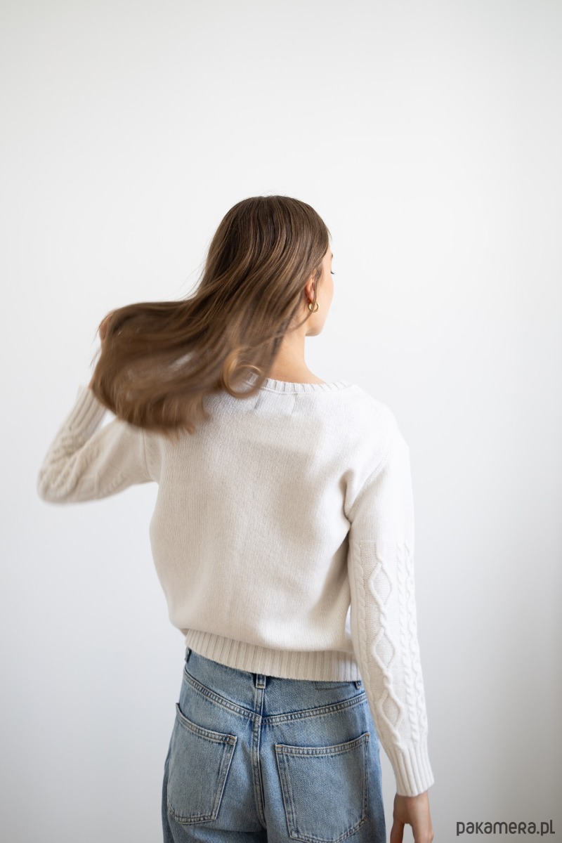 swetry damskie  Sweter Aran śmietanka 2