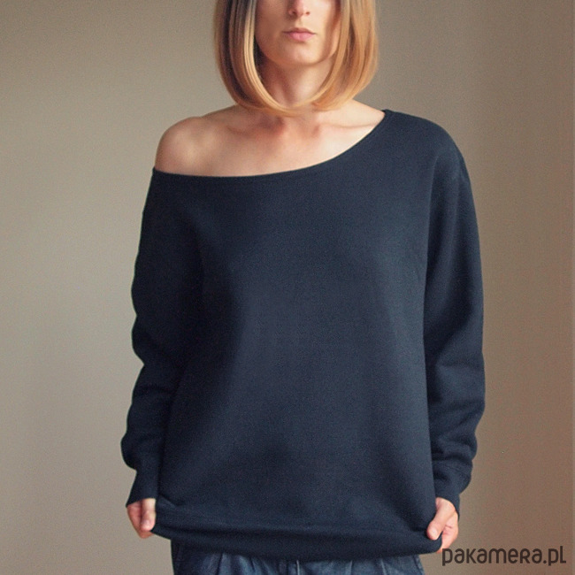 bluza bez kaptura damska Oversize Czarna Max 1