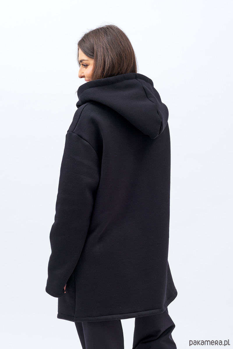 bluza z kapturem damska Bluza  damska   rozpinana   na zamek ,, EVERY DAY" CZARNA+WZÓR 3