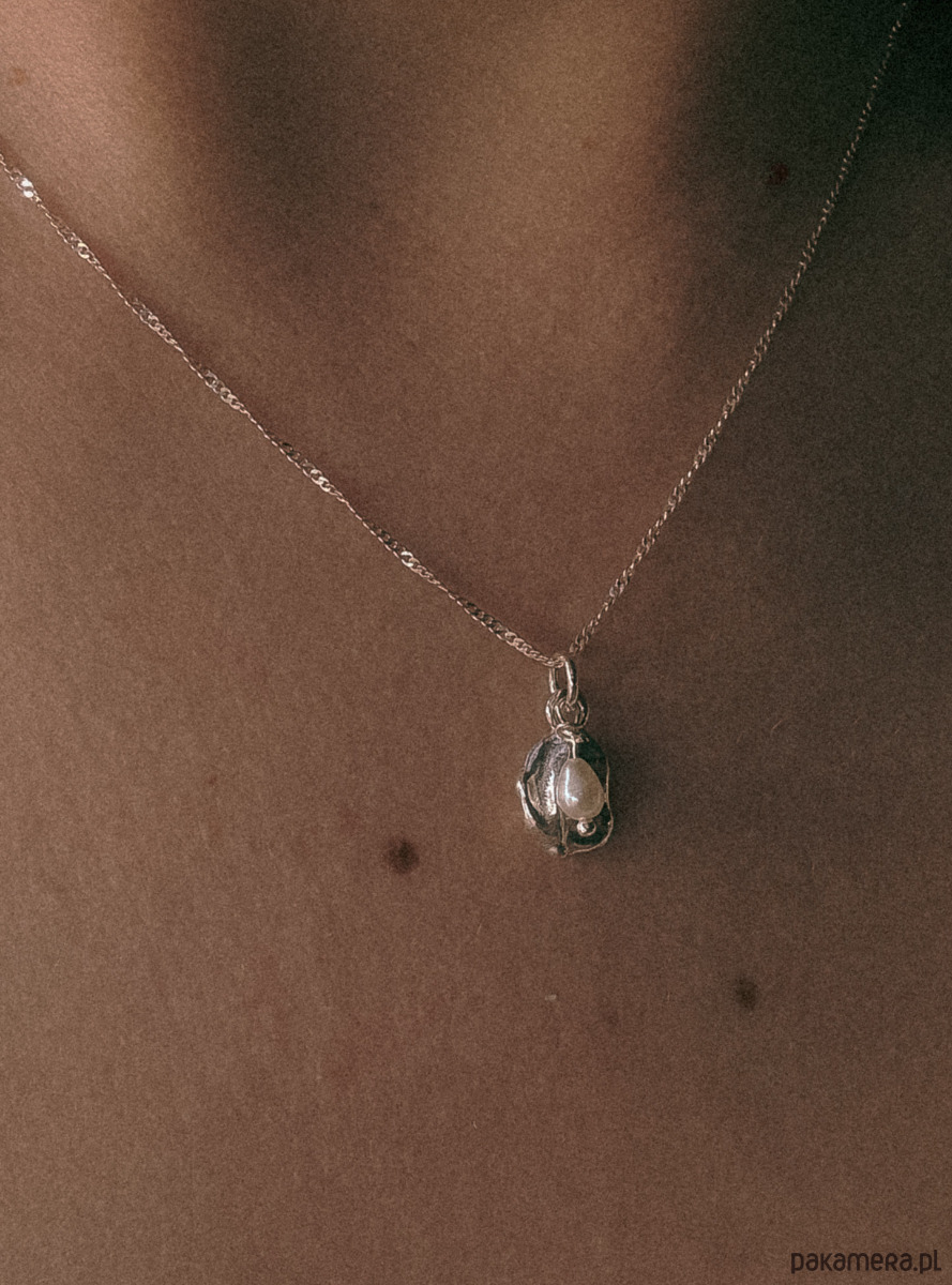 srebrne naszyjniki Naszyjnik 2 perły 1
