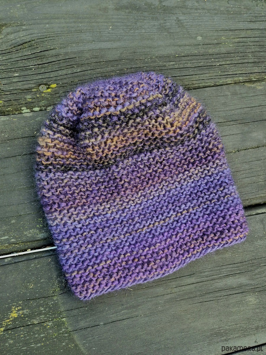 czapki damskie Fiolety / czapka z jedwabiem 2