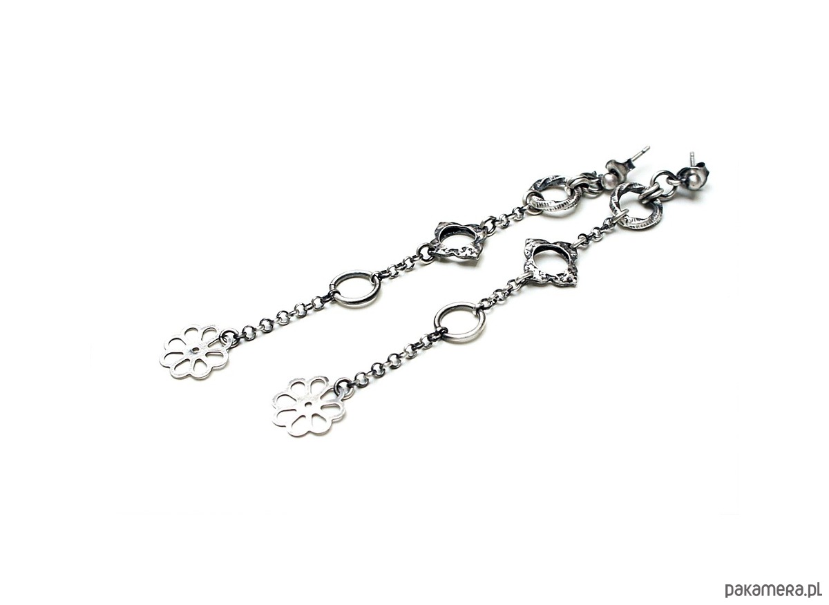 kolczyki srebrne Silver flower vol.2  - kolczyki 3