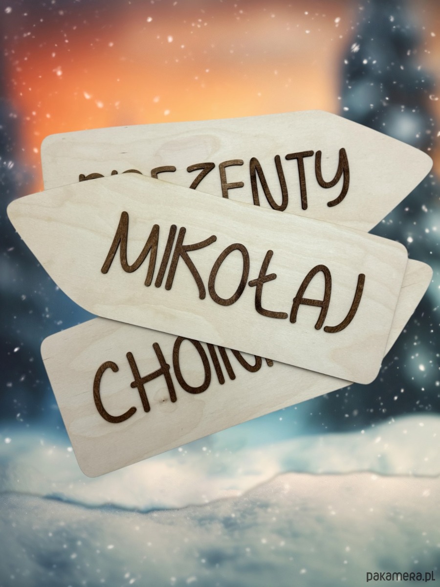 dekoracje świąteczne Zestaw tabliczek Świątecznych Drogowskaz Strzałki Boże Narodzenie 1