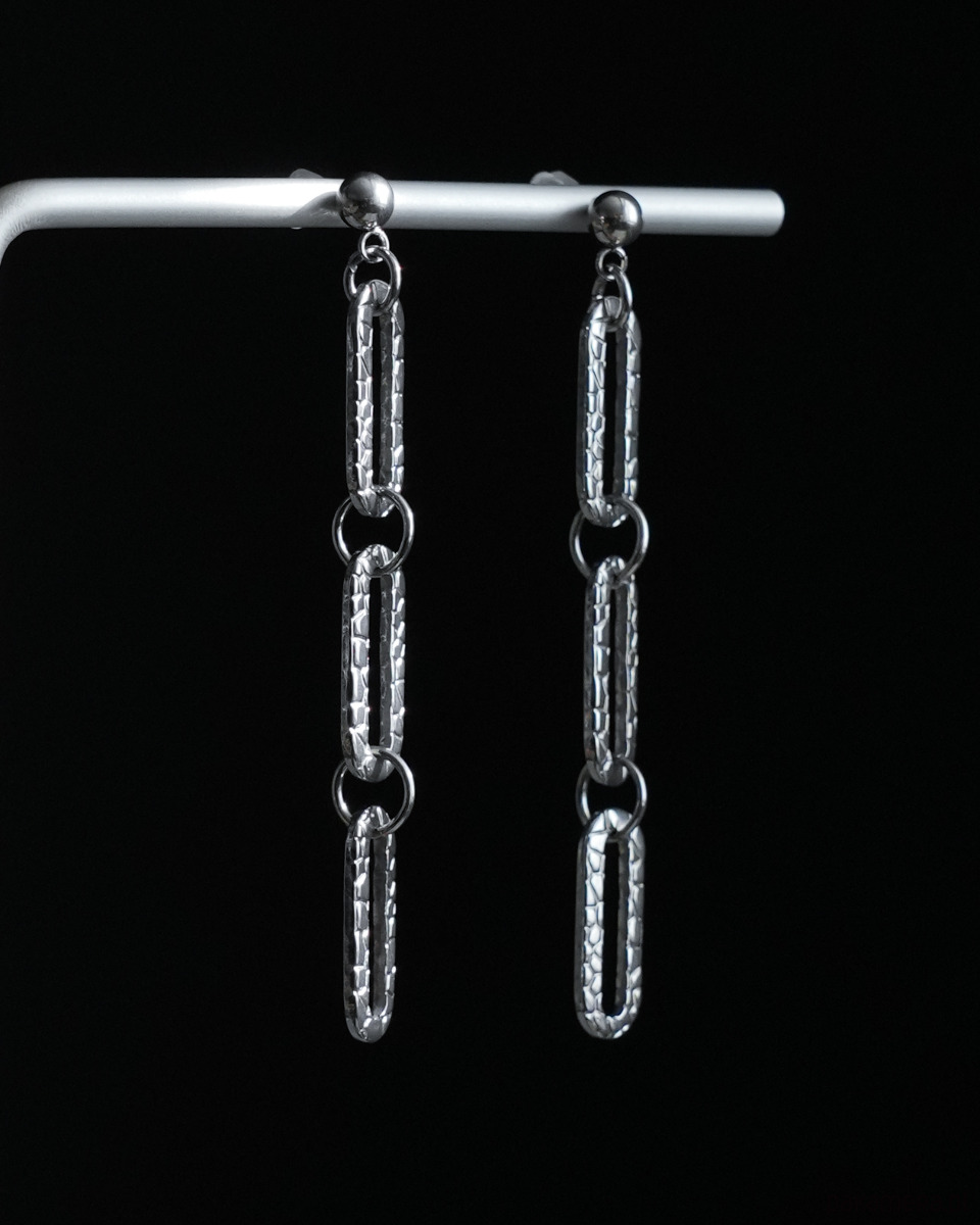 kolczyki srebrne Długie nowoczesne kolczyki ze stali 2