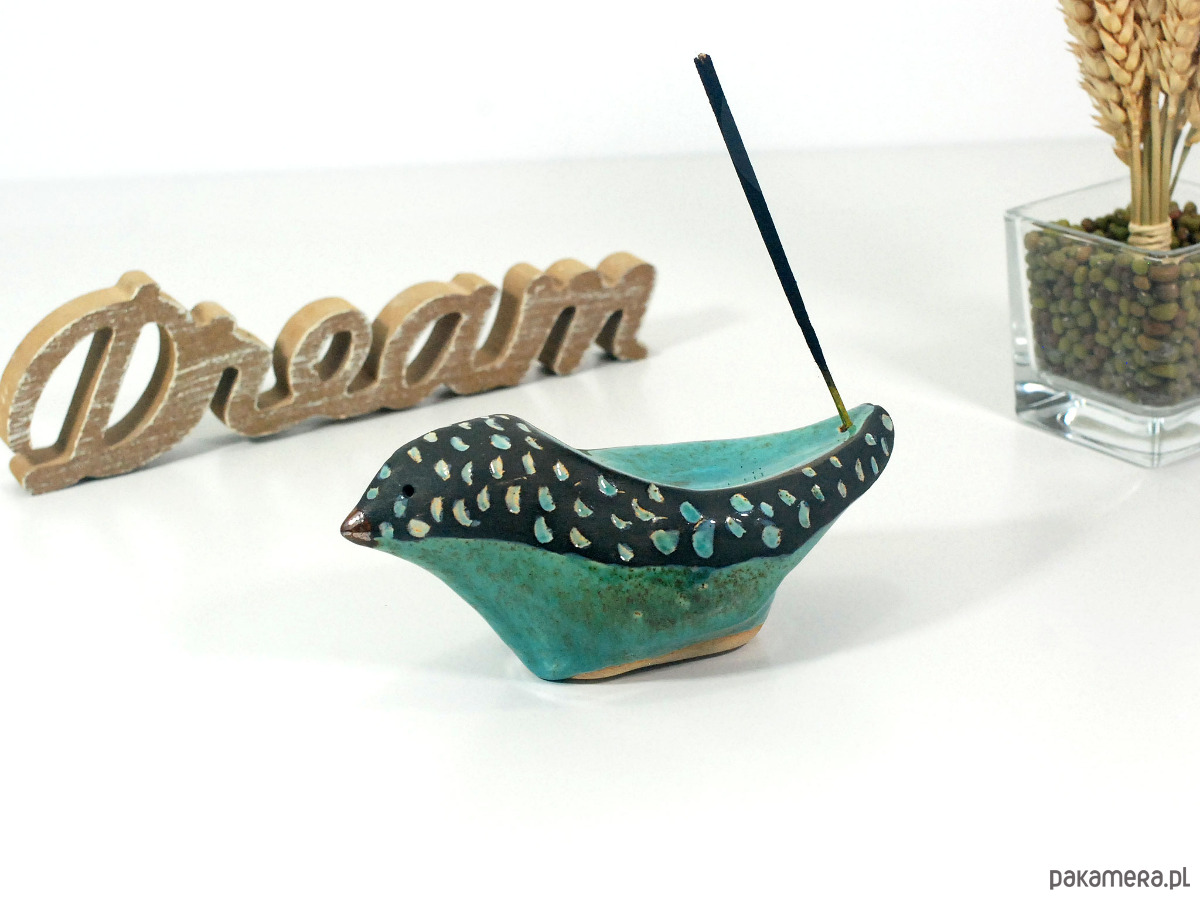 figurki i rzeźby Ceramiczna ptak - stojak na kadzidełka 3