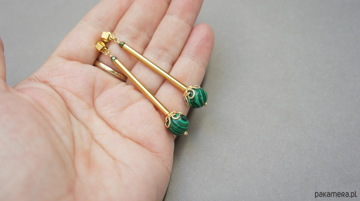 kolczyki z kamieniami Kolczyki Alloys Collection - Malachity /29.10.25/  6