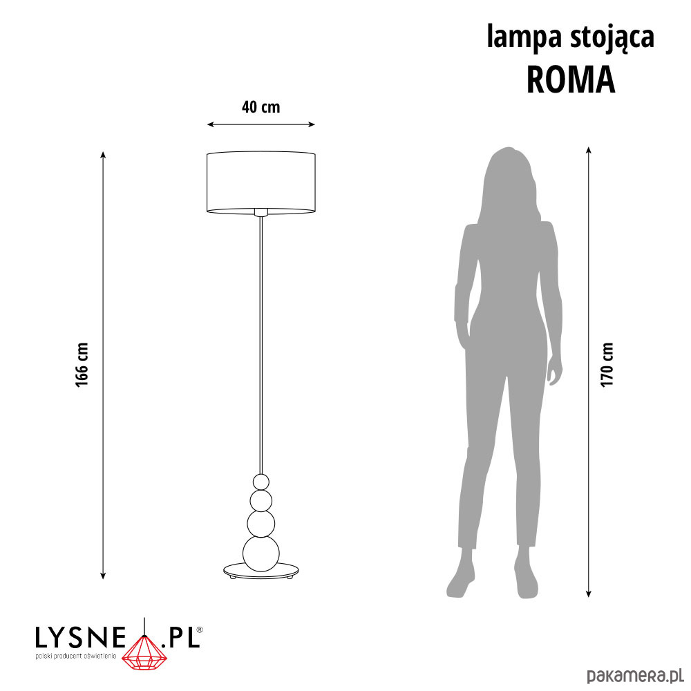 lampy podłogowe Designerska lampa stojąca do salonu ROMA ECO w stylu skandynawskim 6