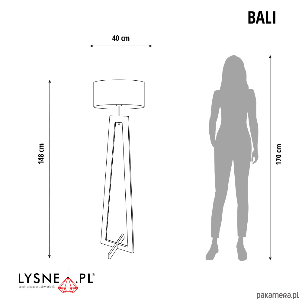 lampy podłogowe Lampa stojąca drewniana w stylu skandynawskim BALI ECO 7