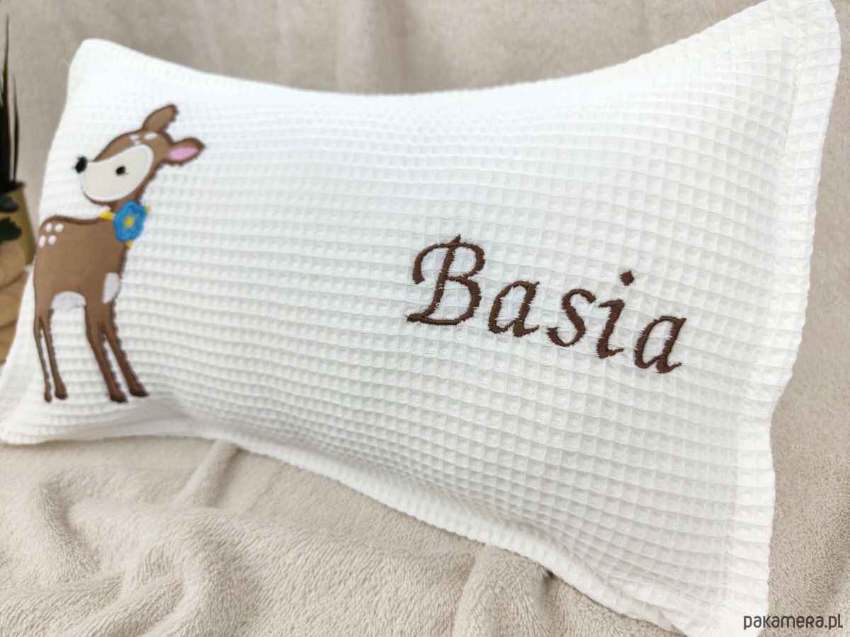 poduszki do pokoju dziecka Personalizowany prezent dla dziecka - imienna poduszka z sarenką 1